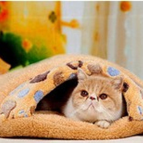 Cat Bed Soft Coral Fleece Sleeping Bag